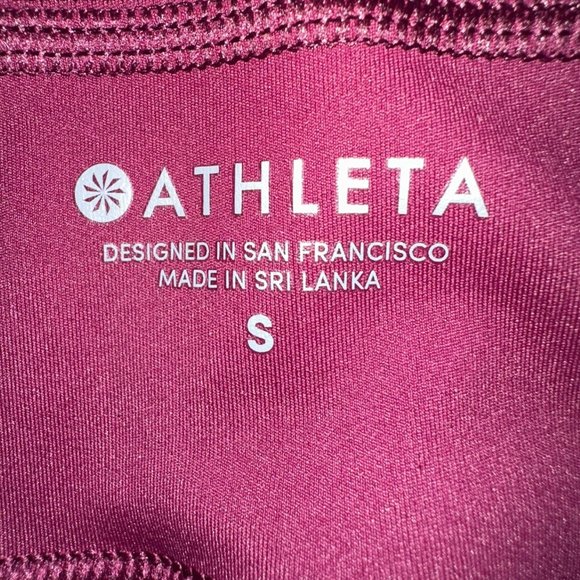 Athleta Contender Side Stripe Capri Crop Leggings Plum Small NEW WITH TAG - Picture 3 of 6